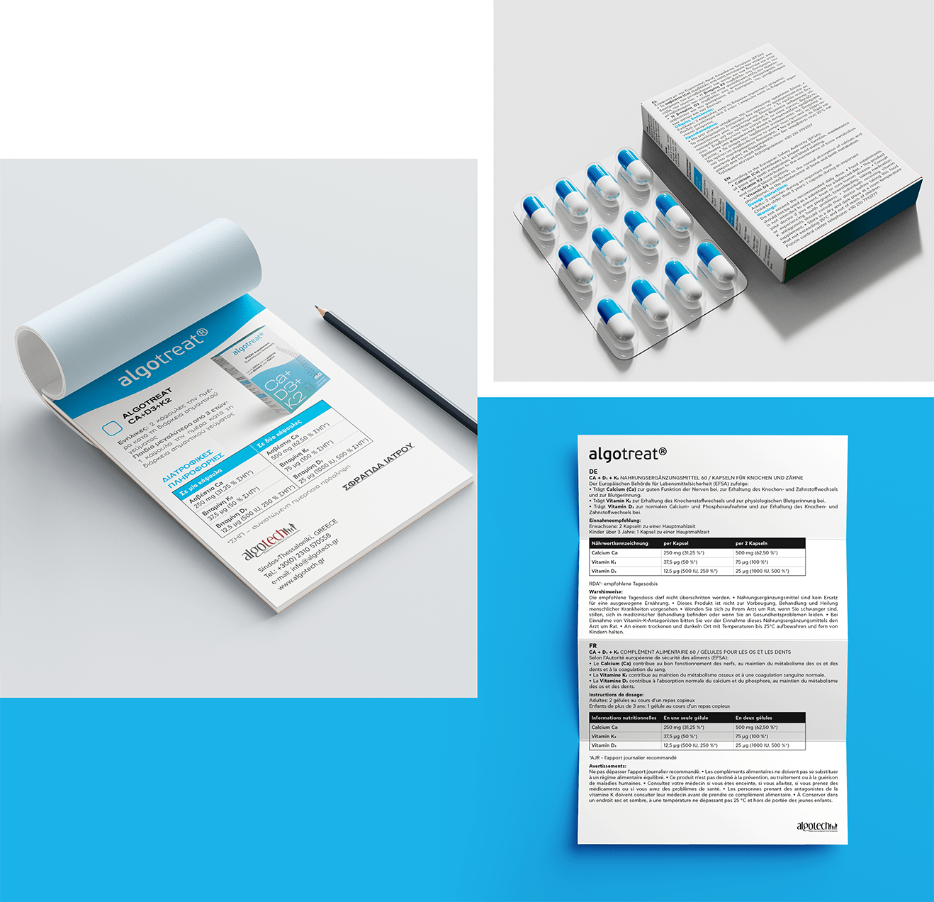 Algotreat - food supplement packaging design